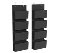 SONGMICS 2 Organizadores de Puerta con 4 Bolsillos, 12 x 33,5 x 100 cm | 2 Bolsas Colgantes de Puerta y Pared, para Dormitorio, Sala de Estar, Oficina, Negro, Colección TINA RDH004B02