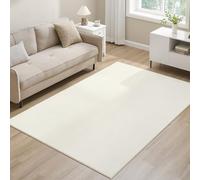 SONGMICS Alfombra, 160 x 230 cm, Alfombra Antideslizante, Decoración del Hogar, para Salón, Dormitorio, Lavable a Máquina, Estilo Moderno, Blanco Crema TAR013WZ02