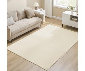 SONGMICS Alfombra, 160 x 230 cm, Alfombra Antideslizante, Decoración del Hogar, para Salón, Dormitorio, Lavable a Máquina, Estilo Moderno, Beige Capuchino TAR013LZ02