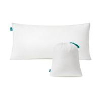 SONGMICS Almohada, 40 x 80 cm, Relleno de 800 g, Funda de Suave Tejido de Poliéster Cepillado, Cojín, Lavable a Máquina a 60°, con Bolsa de Almacenamiento, Blanco Nube TBP001W01