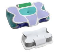 SONGMICS Almohada Ergonómica, Altura Ajustable, Cojín de Espuma Viscoelástica, para Quienes Duermen de Lado, Boca Arriba y Boca Abajo, Blanco Nube y Gris Paloma TBP051GZ02