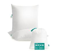 SONGMICS Almohada, Juego de 2, 60 x 60 cm, Relleno de 800 g, Funda de Suave Tejido de Poliéster Cepillado, Cojín, Lavable a Máquina a 60°, con Bolsa de Almacenamiento, Blanco Nube TBP007W02