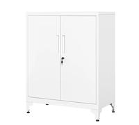 SONGMICS Archivador de Oficina, Armario Multifuncional, Armario de Oficina de 2 Puertas, con Cerradura, Armario de Almacenamiento de Acero, para Oficina, Sala de Estar, Blanco Mate Blanco Mate