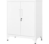 SONGMICS Archivador de oficina con 2 puertas de color blanco mate