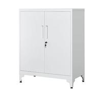 SONGMICS Archivador de Oficina, de 2 Puertas, con Cerradura, de Acero | Armario Multifuncional de Almacenamiento, para Sala de Estar, Gris Claro y Gris Esmerilado, Colección BEREND OMC013G01