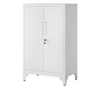 SONGMICS Archivador de Oficina, de 2 Puertas, con Cerradura, de Acero | Armario Multifuncional de Almacenamiento, para Sala de Estar, Gris Mate, Colección BEREND OMC012G01V1