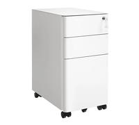 SONGMICS Archivador Móvil, Cajonera de Oficina con Ruedas y Cerradura, para A4, Documentos, Carpetas de Archivo, Blanco