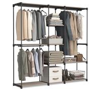 SONGMICS Armario Abierto, Marco de Metal, 182 x 43 x 182 cm | Perchero, Vestidor, Estantes de Tela, Topo, Colección RYLAN RYG037R02