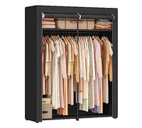 SONGMICS Armario de Tela Portátil, Armario de Ropa Plegable, Montaje Fácil | Perchero Guardarropa, 140 x 43 x 174 cm, para Dormitorio, Espacio Pequeño, Negro Tinta, Colección RYLAN RYG02BK
