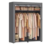 SONGMICS Armario de Tela Portátil, Armario de Ropa Plegable, Montaje Fácil | Perchero Guardarropa, 140 x 43 x 174 cm, para Dormitorio, Espacio Pequeño, Gris, Colección RYLAN RYG02GY