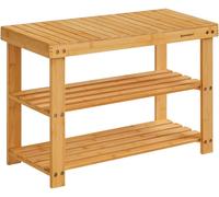 SONGMICS Banco zapatero de bambú de 70 x 28 x 45 cm de color natural
