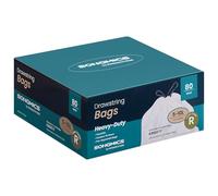 SONGMICS Bolsas de Basura, 10 L Bolsas de Basura con Cordones, 80 Piezas, Código R, Resistentes, Caja de Dispensación Rápida, Blanco Crema KRB011A02