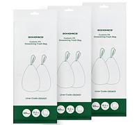 SONGMICS Bolsas de Basura Resistentes, Bolsas de Basura de Cordón para Cubos de Cocina de 50 L, Preconfeccionadas, Código de Bolsa 050A01, 2 Rollos, 80 Unidades, Blanco KRB050A02