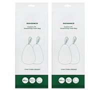 SONGMICS Bolsas de Basura Resistentes, Bolsas de Basura de Cordón para Cubos de Cocina de 50 L, Preconfeccionadas, Código de Bolsa 050A01, 2 Rollos, 80 Unidades, Blanco KRB050A02