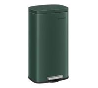 SONGMICS Bote de basura con tapa, cubo de basura pequeño de acero inoxidable con pedal de paso y cubo interior, cierre suave, cocina, verde retro ULTB003C01
