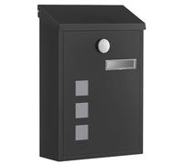 SONGMICS Buzón de Correos de Pared, Acero, 21,8 x 9 x 31,8 cm
