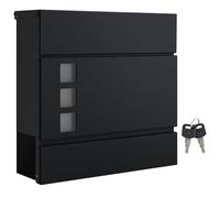 SONGMICS - Buzón Moderno con portaperiódicos, Tapa, bloqueable, fácil de Instalar, Negro GMB052B01