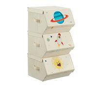 SONGMICS Caja Almacenaje Tela Infantil, Juego de 3, Plegable