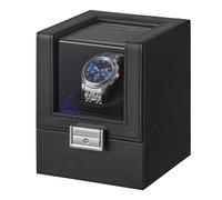 SONGMICS Caja Automática Enrollador de un Reloj con Motor Silencioso, para Relojes Automáticos, con Luz LED, Almohada Ajustable, Bloqueo, 4 Ajustes de Cuerda, Cable de Carga USB-C, Negro JWB030B01