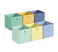 SONGMICS Caja de Almacenaje, Juego de 6, Plegables, 30 x 30 x 30 cm | Organizadores, Sin Olores, Tela, para Estantería Cúbica, para Dormitorio, Salón, de Colores, Colección TINA RFB230XA08
