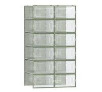 SONGMICS Cajas de Zapatos Plástico, Juego de 12 Organizadores de Almacenamiento, Caja Zapatero Plástico Plegable y Apilable para Zapatillas hasta Talla 44, Transparente y Verde Laurel LSP12SG30