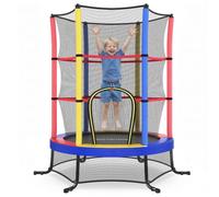 SONGMICS Cama Elástica Infantil, 174 cm de Diámetro, con Redes de Seguridad, Almohadillas de Seguridad, Mini Cama de Fitness, Marco de Acero, Uso Interiores, Exteriores y Jardín, Multicolor STR050X101