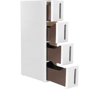 SONGMICS Carro de 4 niveles de 45 x 17 x 84 cm de color blanco y marrón