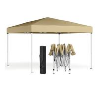 SONGMICS Cenador 3 x 3 m sin Paneles Laterales, Carpa Plegable | Protección Solar, Resistente a Lluvia Ligera, Portátil, para Patio, Jardín, Mercadillo, Beige, Colección SHELD GCT102LZ01