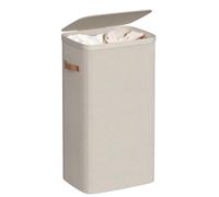 SONGMICS Cesto para la Ropa Sucia, Bolsa de Basura de 100 L, Fácil Montaje, con Asas para la Tapa, Bolsa Interior Extraíble, 42 x 32 x 75 cm, Beige Capuchino LCB811LH01