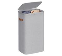 SONGMICS Cesto para la Ropa Sucia, Bolsa de Basura de 100 L, Fácil Montaje, con Asas para la Tapa, Bolsa Interior Extraíble, 42 x 32 x 75 cm, Gris Paloma LCB811GD01