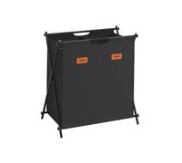 SONGMICS Cesto Ropa Sucia, Cesta para Colada, Clasificador de Ropa de 115 L, 2 Secciones, Marco en X Plegable, con Etiquetas Personalizables, Cuarto de Lavado, Dormitorio, Baño, Negro Tinta LCB120B01