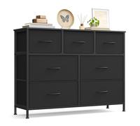 SONGMICS Cómoda con 7 Cajones, Estructura de Acero Resistente | Mueble de Almacenaje, para Dormitorio, Armario, Recibidor y Salón, Negro Tinta y Negro Ébano, Colección BELLAH LGS323BH03