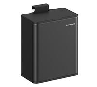 SONGMICS Cubo de Basura Colgante, Acero, 8 L, con Tapa | Para Residuos, para Colgar en la Puerta del Armario o la Pared con Ganchos, Negro Tinta, Colección PARRI LTB810B01