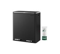Songmics Cubo De Basura con Doble Compartimento Papelera de 2 x 30 L con Pedal de Metal