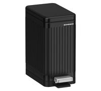 SONGMICS Cubo de basura con pedal (10 L, cierre suave) | Papelera para cuarto de baño, pequeña y estrecha, con tapa, color negro, colección LTB562B01