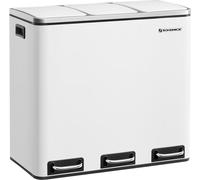 SONGMICS Cubo de basura de 3 x 18 l de color blanco nube