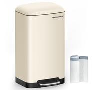 Cubo de Basura con Pedal y Cubo Interior Blanco Nube