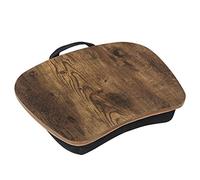 SONGMICS Escritorio de Regazo, Bandeja de Cama, Mesa para portátil con asa, cojín, 15.7 x 12.6 x 3.1 Pulgadas, marrón rústico ULLD109B01