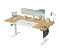 SONGMICS Escritorio Eléctrico, 80 x 180 x (71-120) cm | Ajustable sin Escalonamiento, Memoria con 3 Alturas, Tablero Empalmado, Marrón Rústico y Negro, Colección BALOK LSD028YD02
