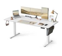 SONGMICS Escritorio Eléctrico, 80 x 180 x (72-120) cm | Ajustable sin Escalonamiento, Memoria con 4 Alturas, Tablero Empalmado, Blanco Nube y Blanco Mate, Colección BALOK LSD138W01