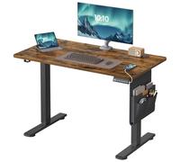 SONGMICS Escritorio Eléctrico, Regulable en Altura, 100 x 60 cm, Regulación Continua, 4 Alturas de Memoria, Marrón Rústico LSD130KD01