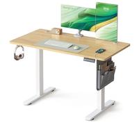 SONGMICS Escritorio Eléctrico, Regulable en Altura, 120 x 60 cm, Regulación Continua, 4 Alturas de Memoria, Puerto USB-C, Roble Dorado LSD132YA01