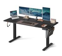 SONGMICS Escritorio Eléctrico, Regulable en Altura, 160 x 70 cm, Regulación Continua, 4 Alturas de Memoria, Puerto USB-C, Negro Tinta LSD136B01