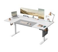 SONGMICS Escritorio Eléctrico, Regulable en Altura, 180 x 80 cm, Regulación Continua, 4 Alturas de Memoria, Puerto USB-C, Blanco Nube y Gris Paloma LSD028WZ03