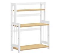 SONGMICS Especiero, Estante de Especias, Estante Almacenamiento de 3 Niveles, en la Encimera, Organizador, Marco de Bambú, para Cocina, Comedor, Oficina, Roble Natural y Blanco Nube OFS047Y01