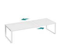 SONGMICS Juego de 2 Especieros, Extensibles, Organizador de Cocina, Estante de Cocina, Organizador de Armario, Estante Pequeño, Metal, Encimera, Mesa, Zapatero, Blanco Mate KCS402W01