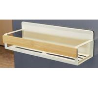 SONGMICS Especiero Magnético, Juego de 4, 2 Grandes y 2 Pequeños, Organizador de Especias sin Taladrar, para Cocina, Frigorífico, Microondas, Lavadora, Blanco y Beige Natural KCS062WD01