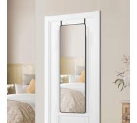 SONGMICS Espejo de Cuerpo Entero, 120 x 40 cm, Espejo Rectangular montado en Pared o Puerta, Marco de aleación de Aluminio, Vidrio Templado para Dormitorio, salón, Armario, Negro Tinta, LFM032B01