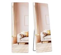 SONGMICS Espejo de Cuerpo Entero, 160 x 50 cm, Espejo de Pie Rectangular con Soporte, con Marco de Aleación de Aluminio, Cristal Templado, para Dormitorio, Salón, Vestuario, Blanco Mate LFM030WC01