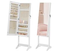 Espejo Joyero Superficie Blanca y Forro Beige